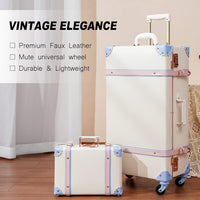 2-teilige Vintage-inspirierte Gepäckset mit Spinnerrollen und Schutzhülle