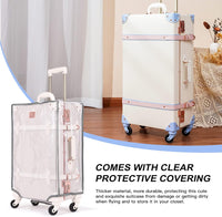 2-teilige Vintage-inspirierte Gepäckset mit Spinnerrollen und Schutzhülle