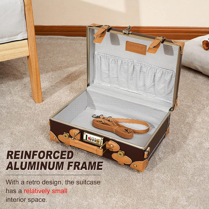 2-teilige Vintage-inspirierte Gepäckset mit Spinnerrollen und Schutzhülle