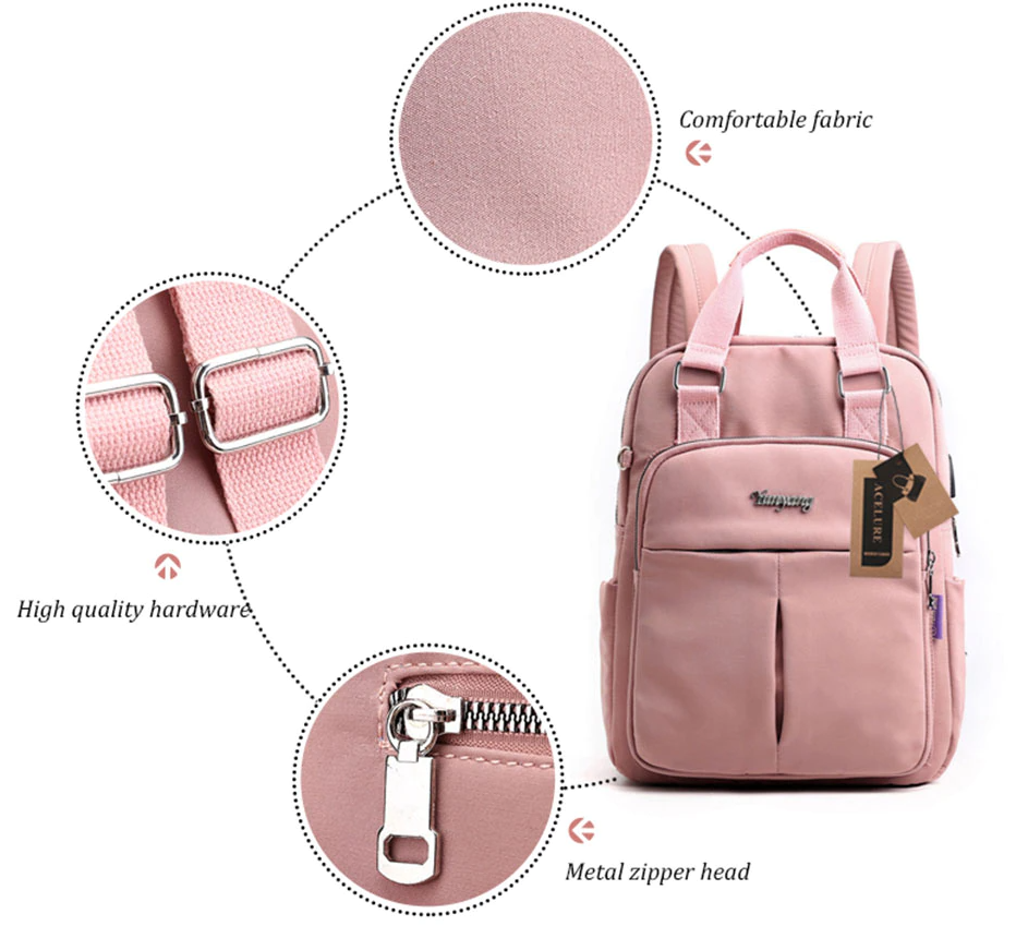 Wasserbeständiger USB-aufladbarer Anti-Diebstahl-Rucksack – Multi-Fach-Design