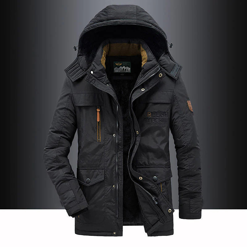 Herren-Winterparka mit Fleece-Innenfutter – Leventis