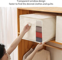 Canvas Kleideraufbewahrungs-Organizer Set – Doppelte Reißverschlusstasche mit Griffen und Sichtfenster