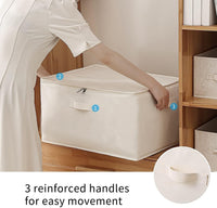 Canvas Kleideraufbewahrungs-Organizer Set – Doppelte Reißverschlusstasche mit Griffen und Sichtfenster