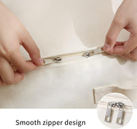 Canvas Kleideraufbewahrungs-Organizer Set – Doppelte Reißverschlusstasche mit Griffen und Sichtfenster