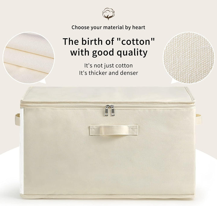 Canvas Kleideraufbewahrungs-Organizer Set – Doppelte Reißverschlusstasche mit Griffen und Sichtfenster