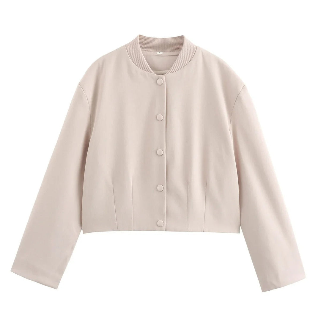 Leichte Damen-Bomberjacke für den Herbst – Gemütlicher Chic mit Stehkragen