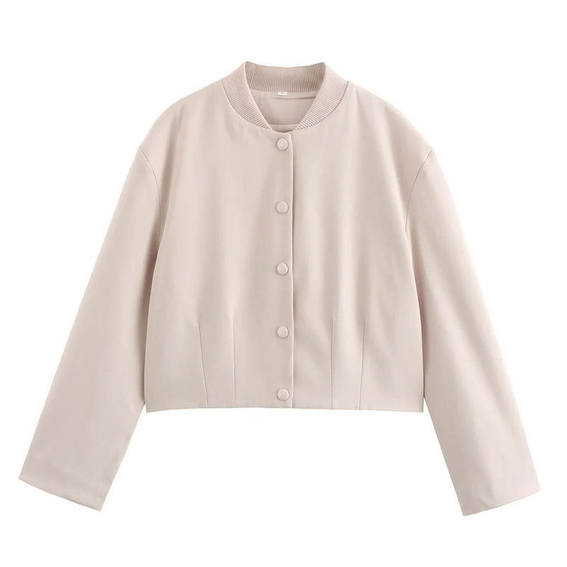 Leichte Damen-Bomberjacke für den Herbst – Gemütlicher Chic mit Stehkragen