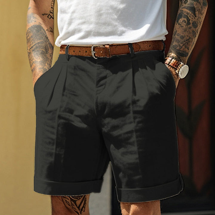 Stilvolle Leinen-Baumwoll-Herren Shorts – Mailand