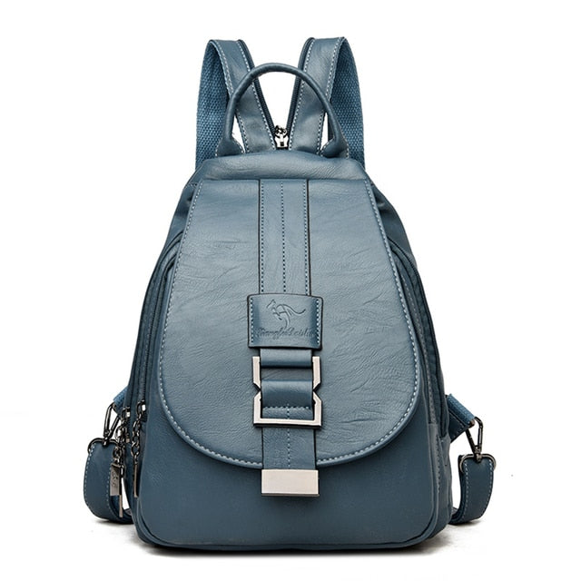Premium wasserdichter Lederrucksack für Damen