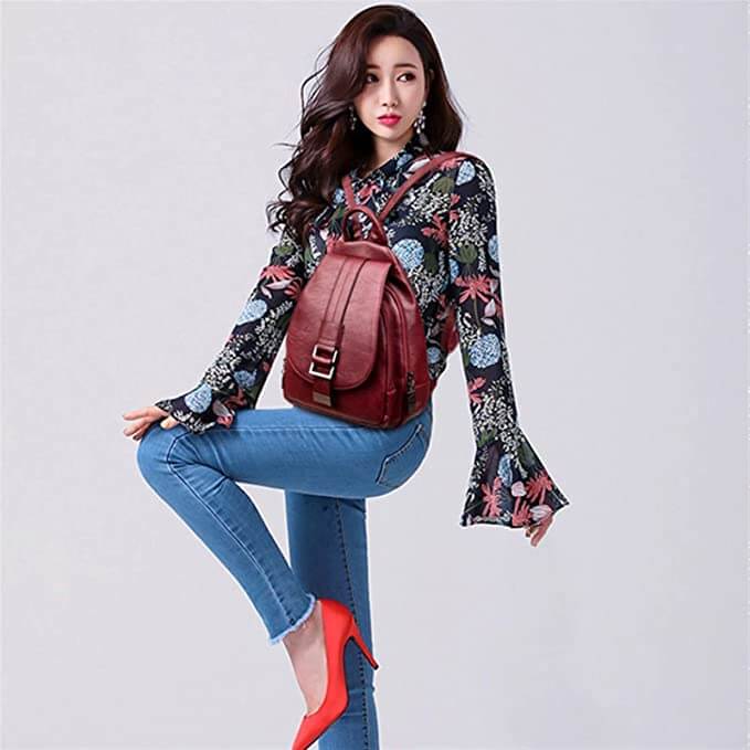 Premium wasserdichter Lederrucksack für Damen