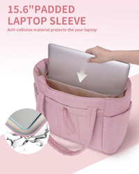 Gepolsterte Puffer Tote mit Becherhalter und Laptopfach für Reisen und Arbeit