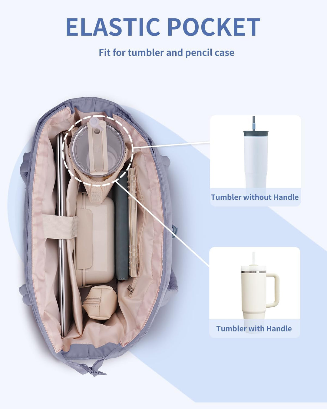 Gepolsterte Puffer Tote mit Becherhalter und Laptopfach für Reisen und Arbeit