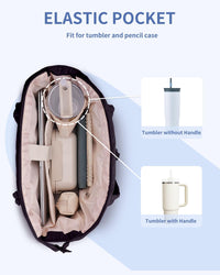 Gepolsterte Puffer Tote mit Becherhalter und Laptopfach für Reisen und Arbeit