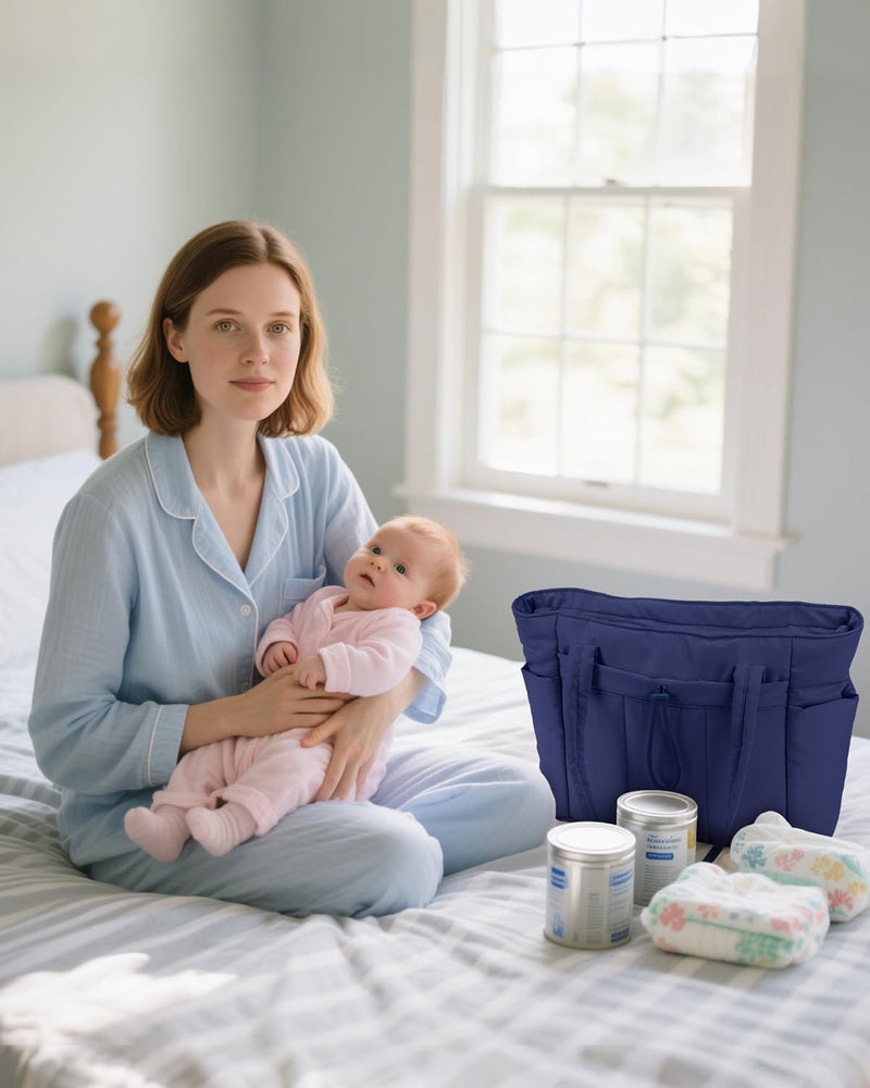 Gepolsterte Puffer Tote mit Becherhalter und Laptopfach für Reisen und Arbeit