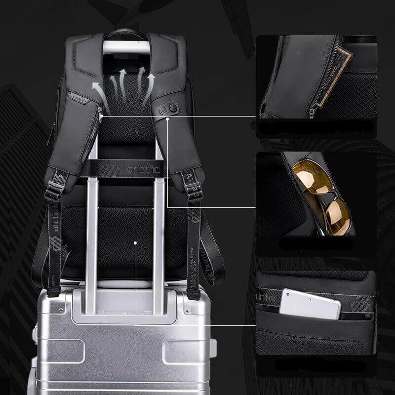 Wasserabweisender multifunktionaler Rucksack mit Anti-Diebstahl-Fächern – AllCarry