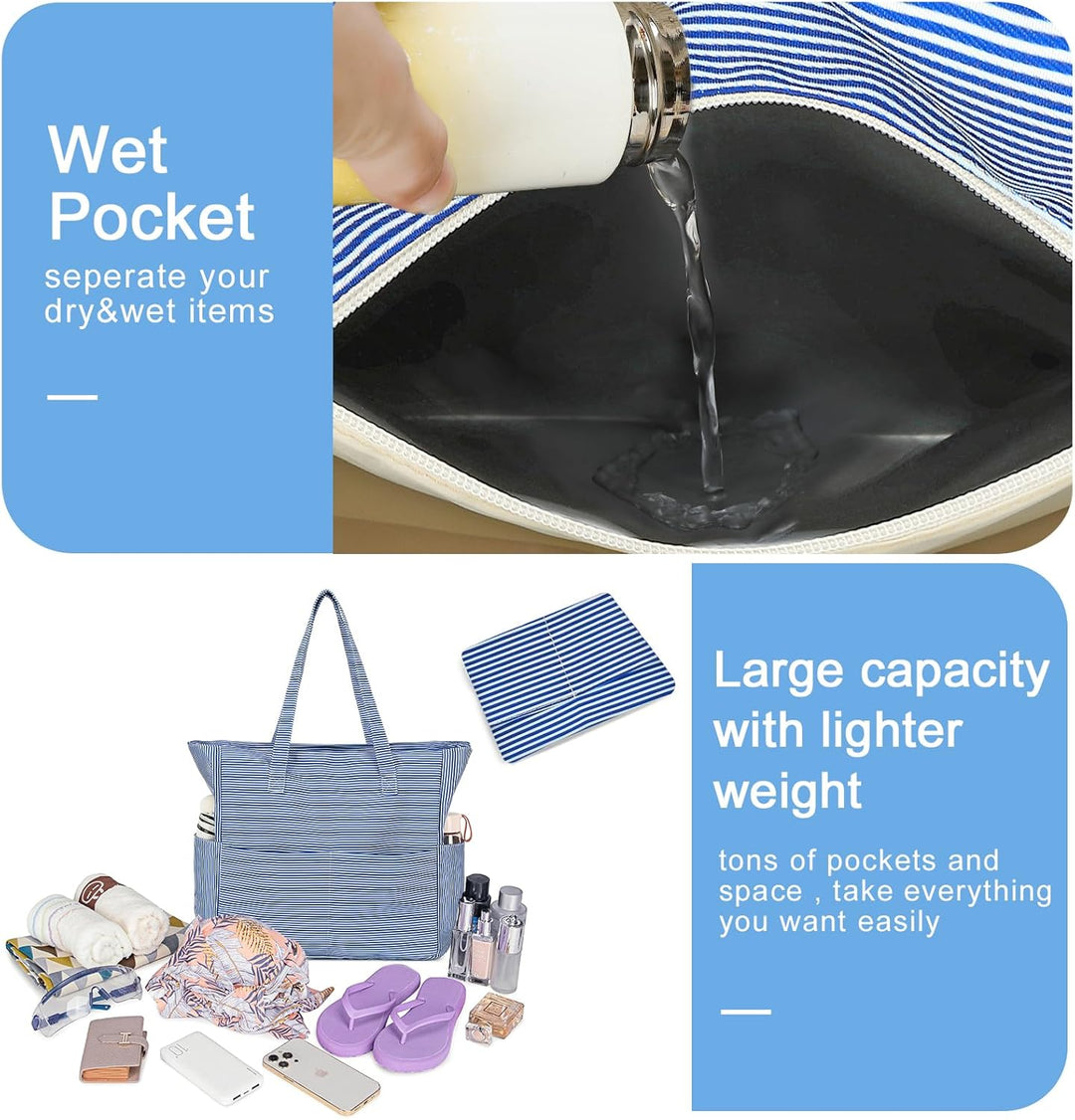 Extra große wasserdichte Strandtasche mit Nassfach – Kaufe 1, erhalte 1 GRATIS