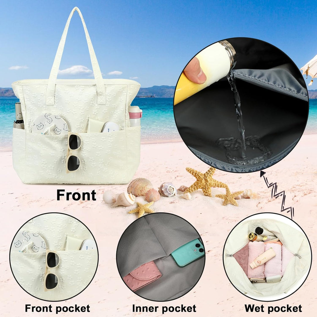 Extra große wasserdichte Strandtasche mit Nassfach – Kaufe 1, erhalte 1 GRATIS