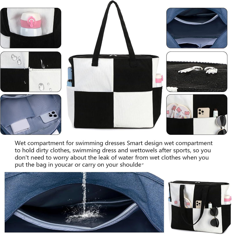 Extra große wasserdichte Strandtasche mit Nassfach – Kaufe 1, erhalte 1 GRATIS