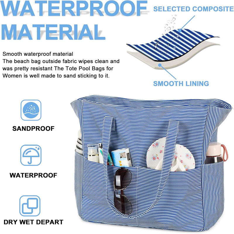 Extra große wasserdichte Strandtasche mit Nassfach – Kaufe 1, erhalte 1 GRATIS