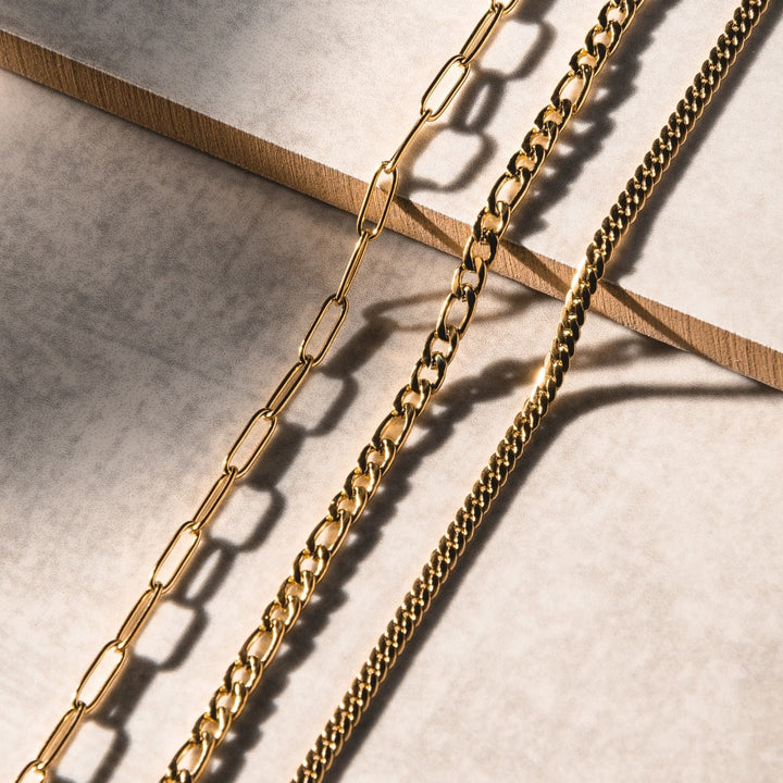 Wasserdichte goldene Halsketten, Gliederketten, Schmuck für Damen, modisch, langlebig.