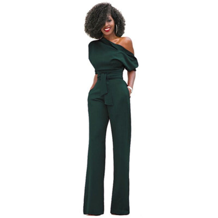 Effen Bodycon Damen Jumpsuit - Herbstzauber Sofia