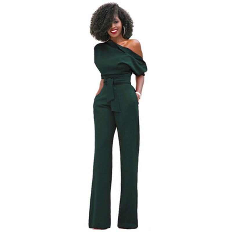 Effen Bodycon Damen Jumpsuit - Herbstzauber Sofia