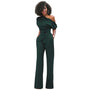 Effen Bodycon Damen Jumpsuit - Herbstzauber Sofia