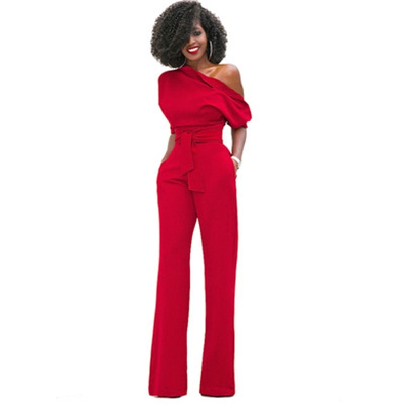 Effen Bodycon Damen Jumpsuit - Herbstzauber Sofia