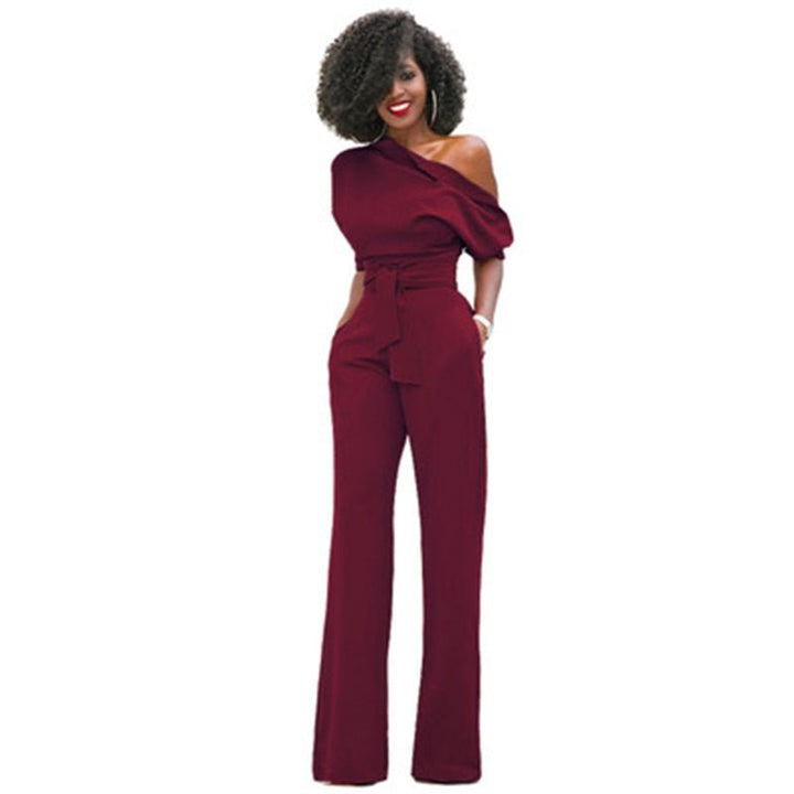 Effen Bodycon Damen Jumpsuit - Herbstzauber Sofia