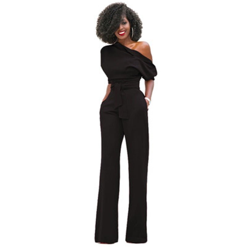 Effen Bodycon Damen Jumpsuit - Herbstzauber Sofia