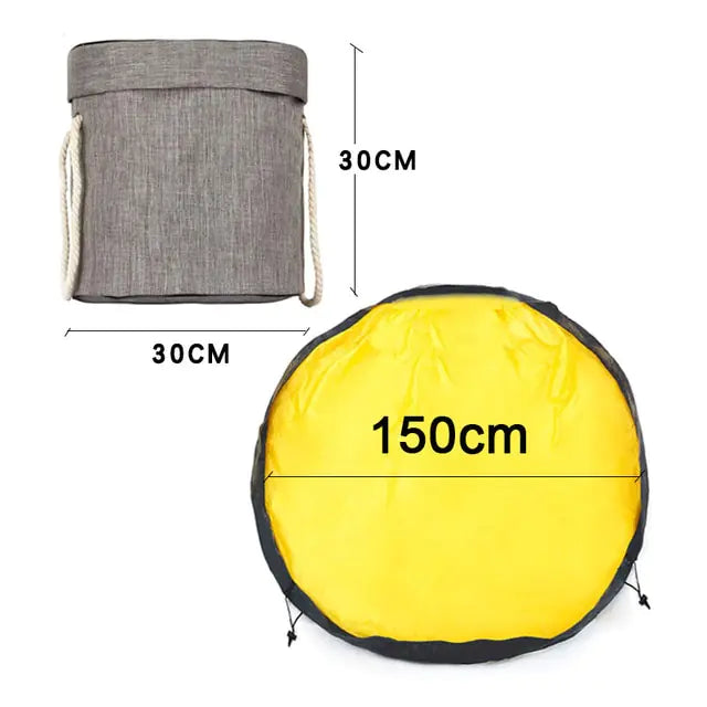 Große faltbare Spielzeug-Aufräummatte mit Korbfunktion für Kinderzimmer