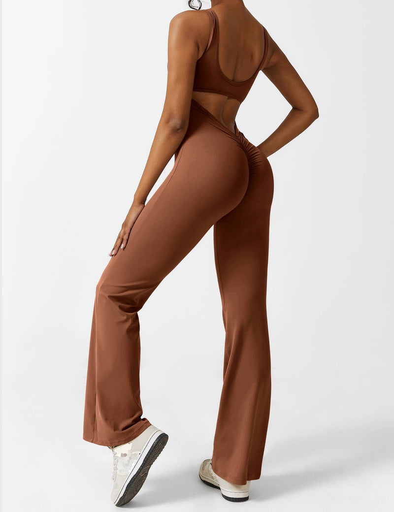 Rückenfreier Jumpsuit mit Schlaghose – Liv
