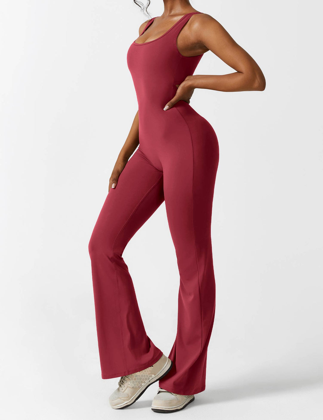Rückenfreier Jumpsuit mit Schlaghose – Liv