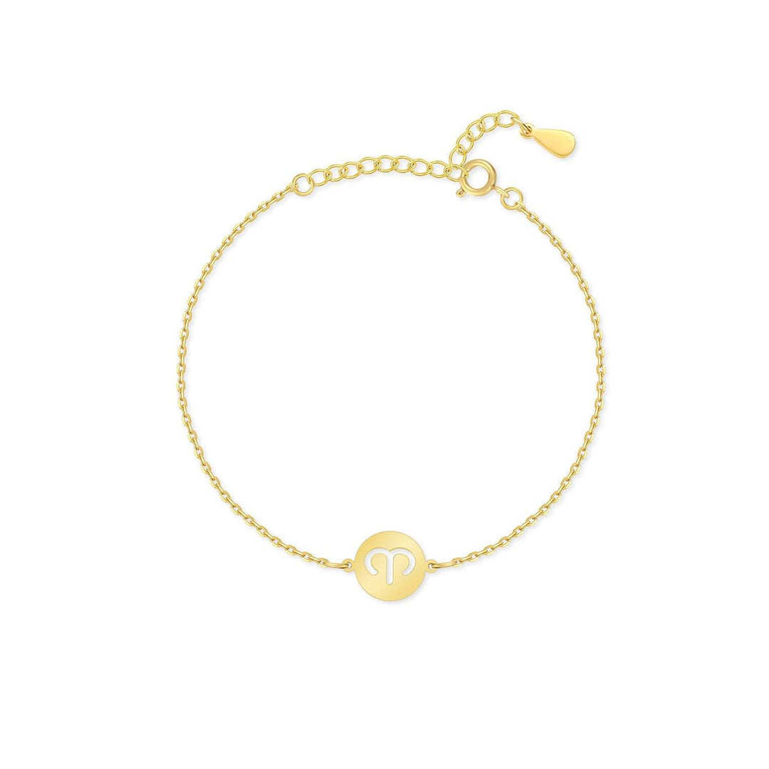 Goldenes Zodiak-Armband mit Widder-Symbol, verstellbare Kette, eleganter Schmuck.