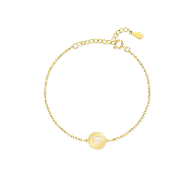 Goldenes Zodiak-Armband mit Widder-Symbol, verstellbare Kette, eleganter Schmuck.