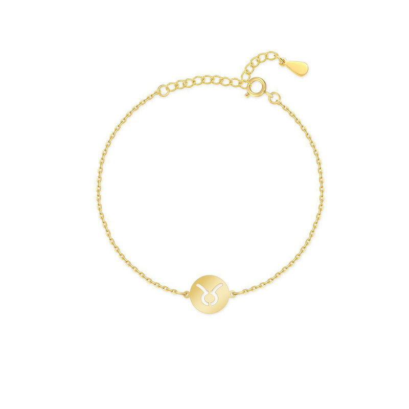 Goldenes Sternzeichen-Armband mit Stier-Symbol, verstellbar, eleganter Schmuck für Damen.