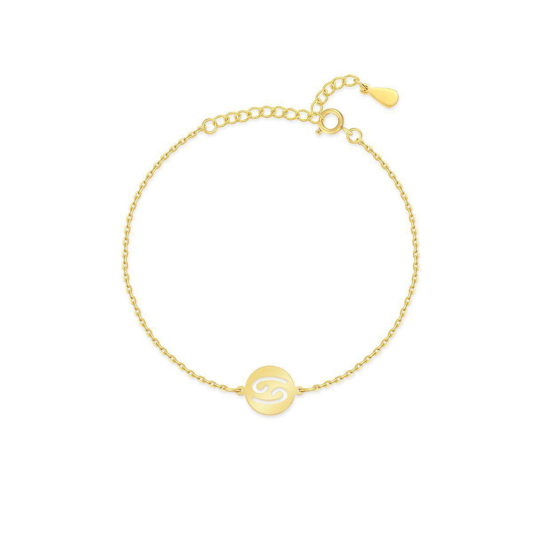 Goldenes Zodiak-Armband mit Kettenverschluss, Sternzeichen-Design, eleganter Schmuck.