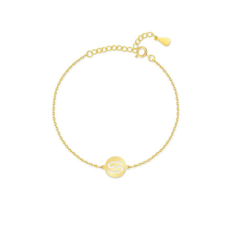 Goldenes Zodiak-Armband mit Kettenverschluss, Sternzeichen-Design, eleganter Schmuck.