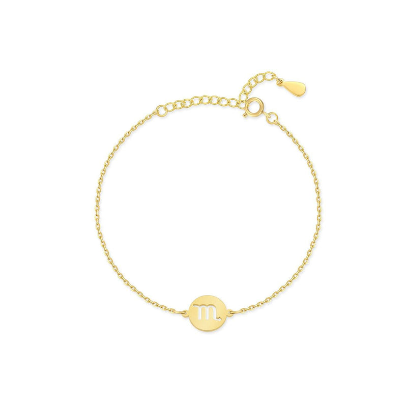 Goldenes Zodiak-Armband mit Skorpion-Symbol, verstellbar, eleganter Schmuck für Damen.