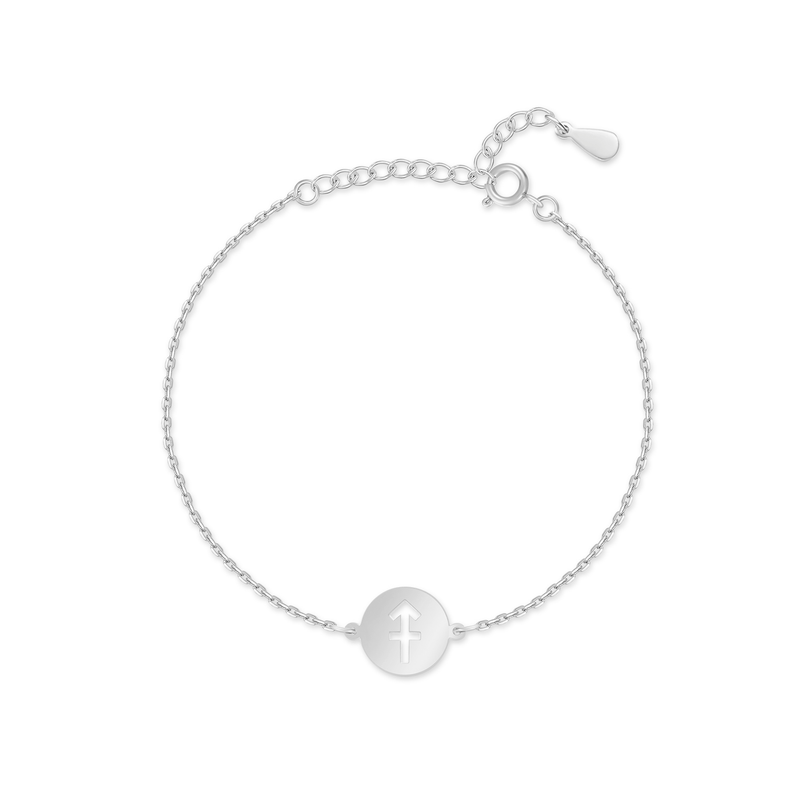Silbernes Zodiak-Armband mit Schütze-Symbol, verstellbar, eleganter Schmuck für Damen.