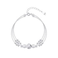 Silberarmband Damen, verstellbar, Kugeldesign, eleganter Schmuck, Geschenkidee, 925 Sterling Silber.