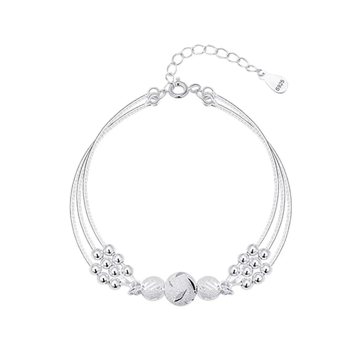 Silberarmband Damen, verstellbar, Kugeldesign, eleganter Schmuck, Geschenkidee, 925 Sterling Silber.