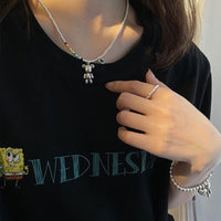 925 Sterling Silber Choker Halskette mit Bär und grünem Zirkon, Damen Schmuck, Party, Hochzeit.