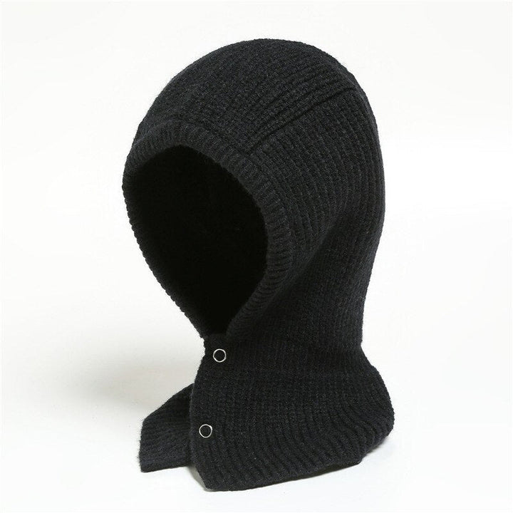 Schwarze Strick-Balaclava, warm, modisch, Winteraccessoire, Unisex, Outdoor, Gesichtsschutz.