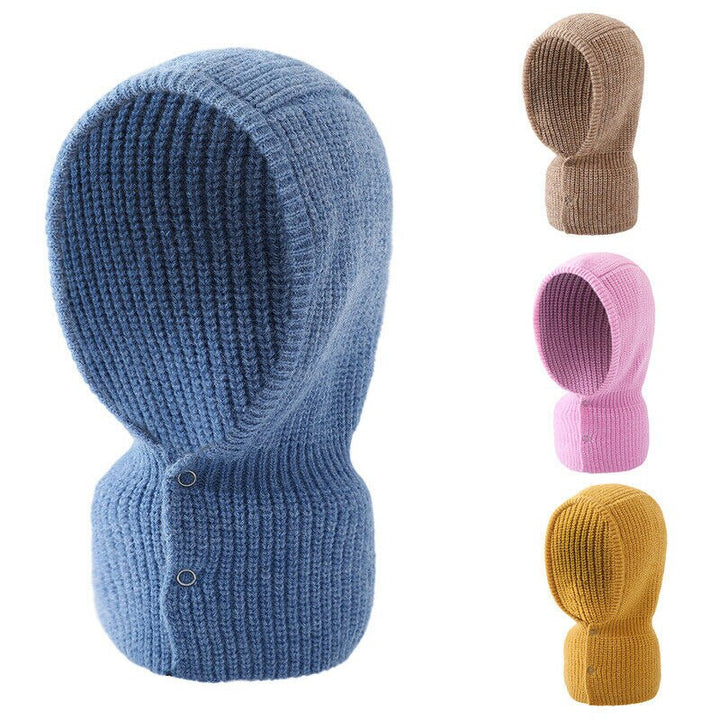 Strick-Balaclava in Blau, Braun, Rosa, Gelb, Unisex, Winter, warm, modisch, vielseitig.