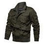 Herren Militärjacke, olivgrün, Baumwolle, mit Taschen, Reißverschluss, modisch, Outdoor-Bekleidung