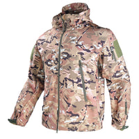 Tarnjacke Herren, Camouflage, wasserdicht, Outdoor, Kapuze, Reißverschluss, Polyester.