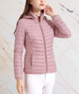 Damen Steppjacke rosa, leicht, Reißverschluss, Kapuze, Herbstmode, stilvoll, warm, elegant