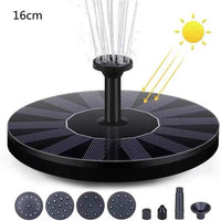 Schwarzer Solarbrunnen 16cm, Garten-Dekoration, solarbetrieben, für Teich oder Vogelbad.