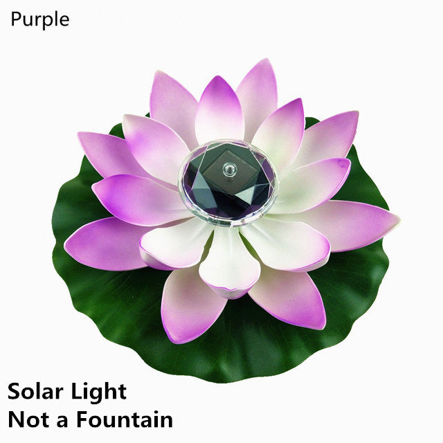 Lila Solar-Lotusblume, schwimmend, Garten-Dekoration, umweltfreundlich, LED-Licht.